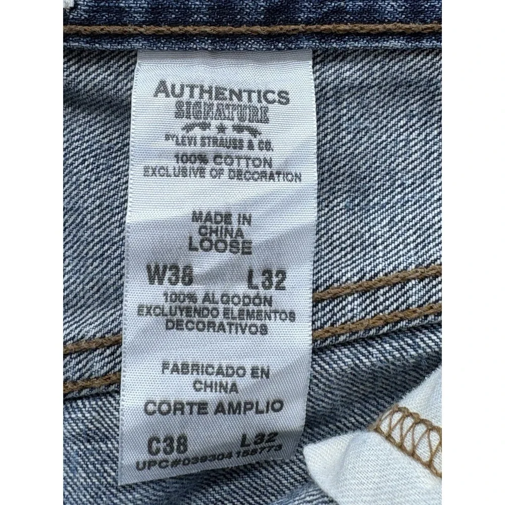 Levis Authentics Signature Jeans‎ Mens 38x32 Blue Loose Straight Cotton Y2K '09